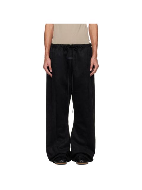 ESSENTIALS Black Holiday Flare Faux-Suede Sweatpants