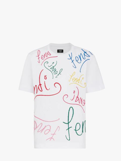 FENDI White jersey T-shirt