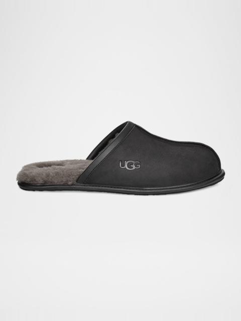 UGG Men's Scuff Leather Mule Slippers w/ Wool Lining