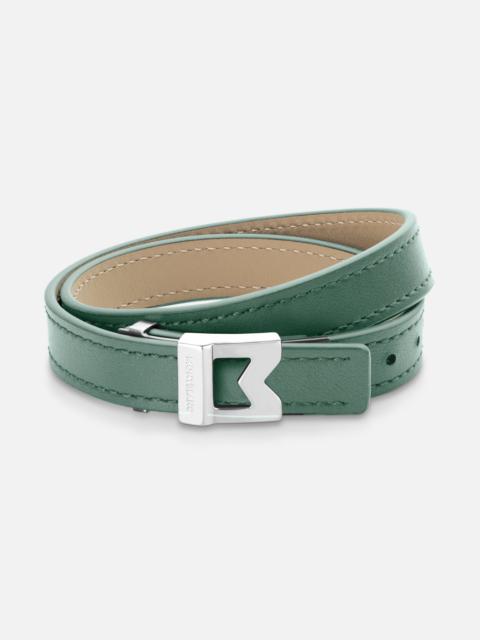 Bracelet M logo in pewter leather. Adjustable size