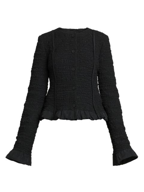 Jil Sander Women's Smocked Fitted Frill Jacket - Black