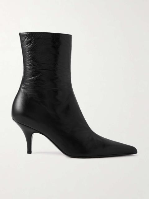 Sling leather ankle boots