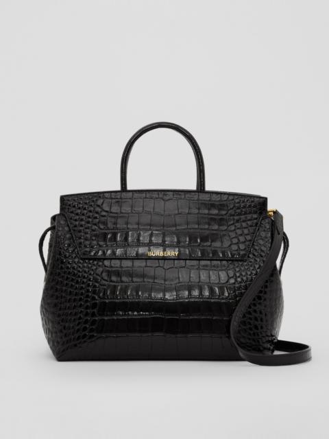 Burberry Embossed Leather Medium Catherine Bag