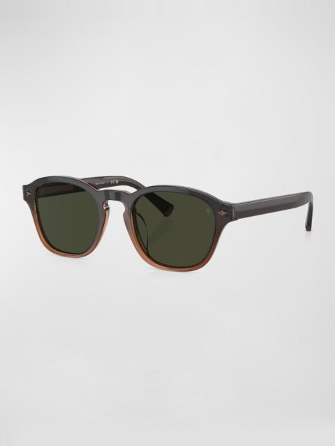 Brunello Cucinelli Men's Polarized Acetate Square Sunglasses