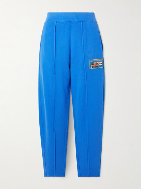 MOTHER The Quickie Pin Up Barel Flood Appliquéd Cotton-jersey Sweatpants