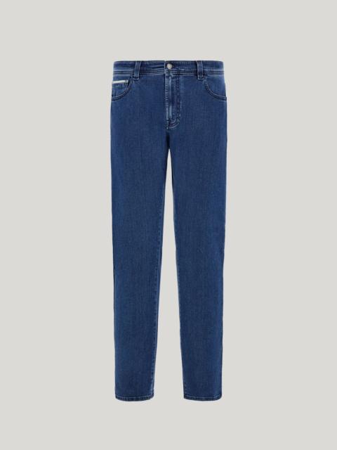 Canali BLUE SOFT TOUCH DENIM REGULAR-FIT JEANS