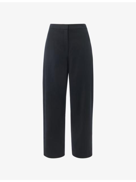 WHISTLES Tapered-Leg High-Rise Stretch-Cotton Trousers