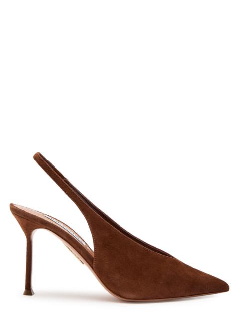 AQUAZZURA Aquazzura Voltaire 85 Suede Slingback Pumps