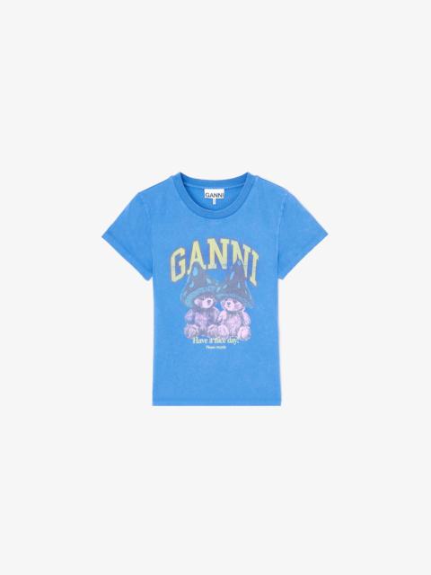 GANNI BABY FIT T-SHIRT WITH MUSHROOM TEDDY