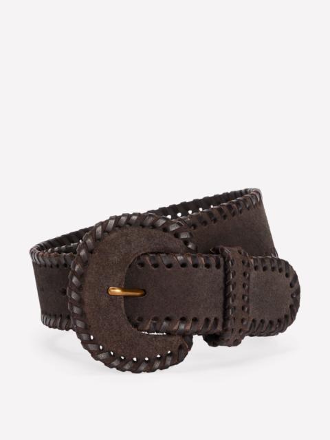 BODEN Covered Whipstitch Belt-Chocolate