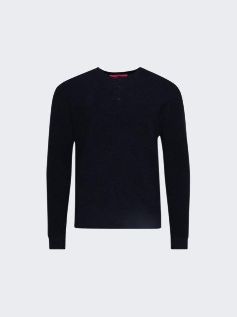 The Elder Statesman Waffle Thermal Henley Twilight