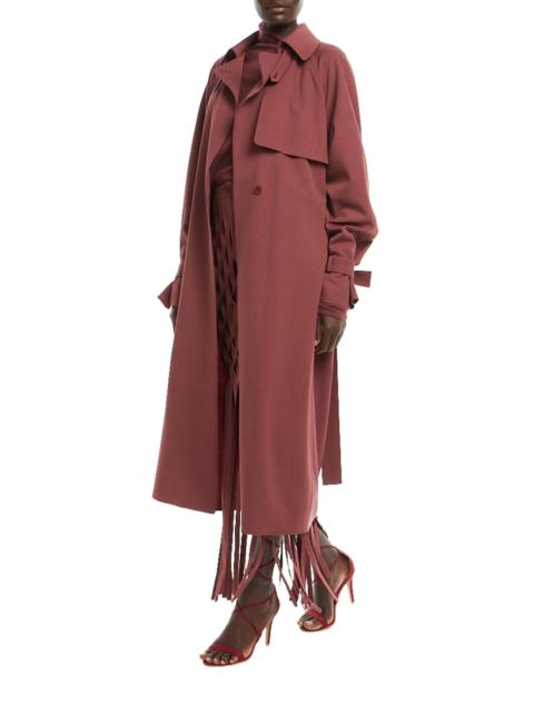 LAPOINTE Wool Belted Trench Coat