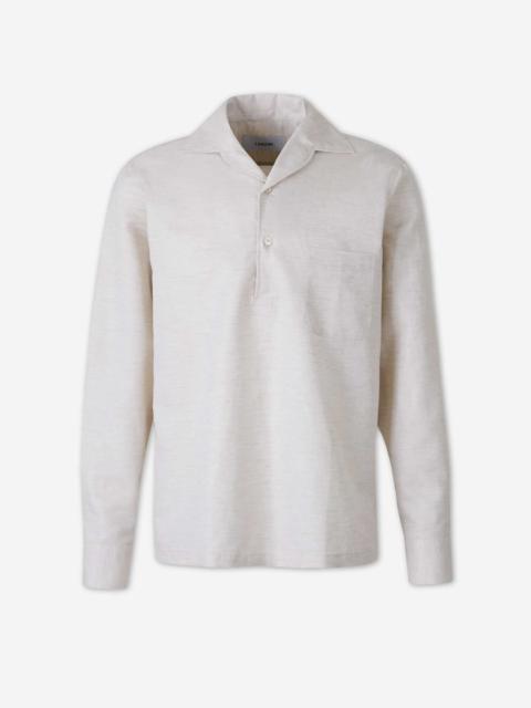 LARDINI PLAIN LINEN POLO SHIRT