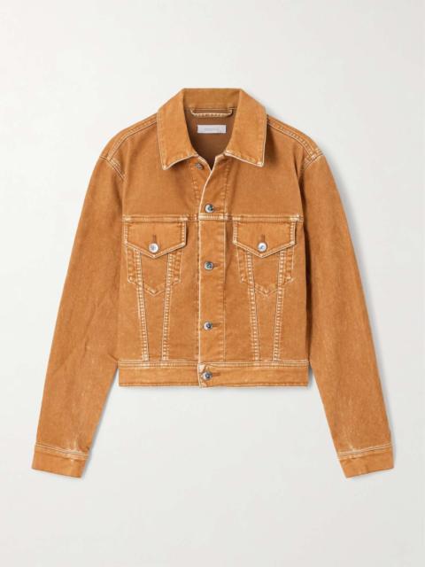 rabanne Flocked denim jacket Camel