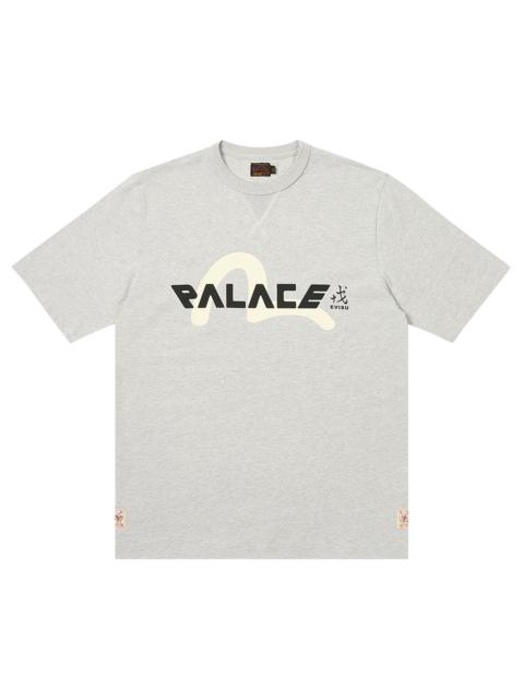PALACE Palace x Evisu Logo T-Shirt 'Grey Marl'