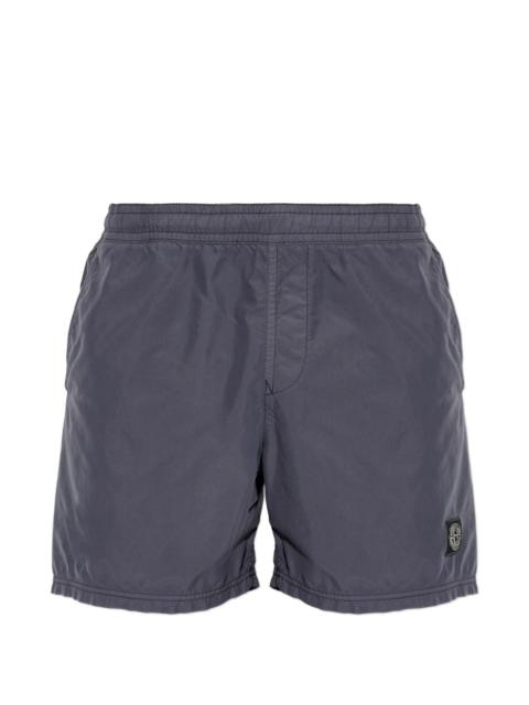 Stone Island drawstring logo swim shorts