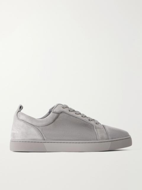 Christian Louboutin Louis Junior Grosgrain-Trimmed Suede Sneakers