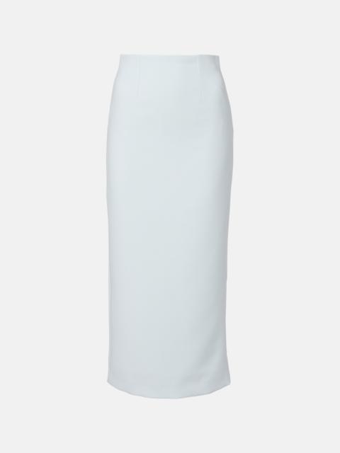 ROLAND MOURET Caped satin crêpe midi skirt