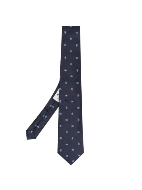 patterned-jacquard silk tie