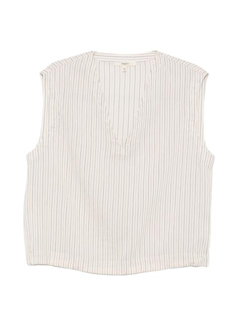 BARENA vertical-stripe V-neck blouse