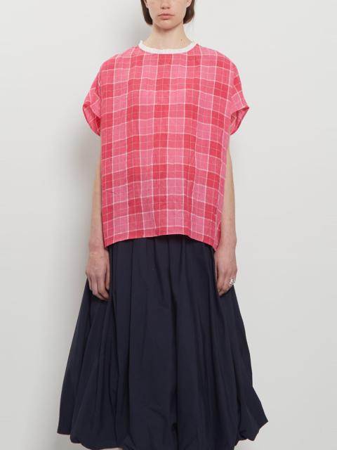 apuntob Tartan Linen Boxy Top
