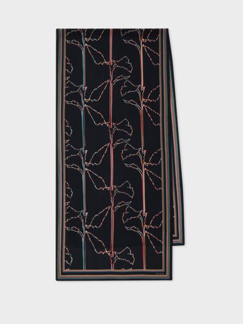 Paul Smith Women's Black Magnolia 'Signature Stripe' Scarf