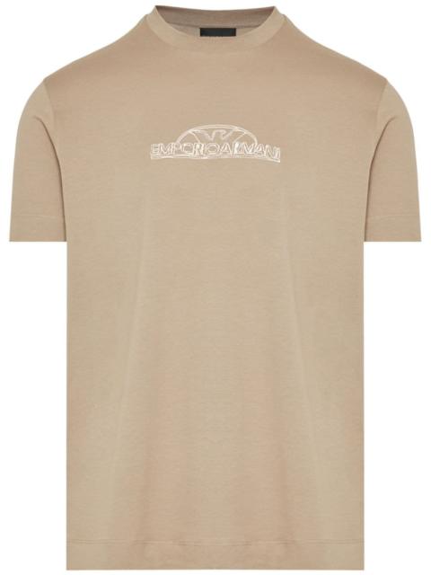 EMPORIO ARMANI logo-embroidered crew neck T-shirt