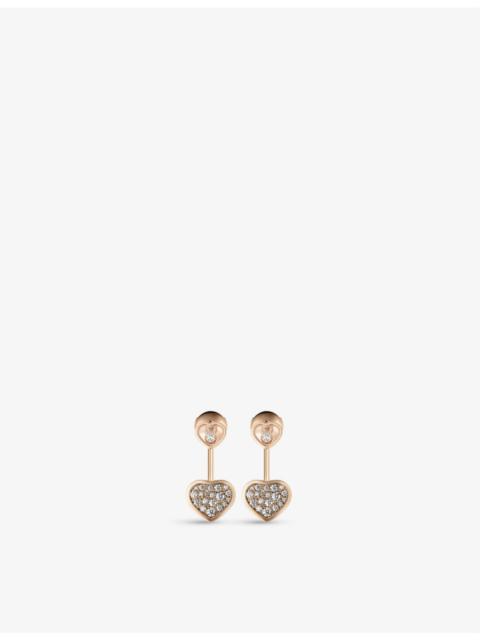 Chopard Happy Hearts 18ct rose-gold and 0.44ct brilliant-cut diamond earrings