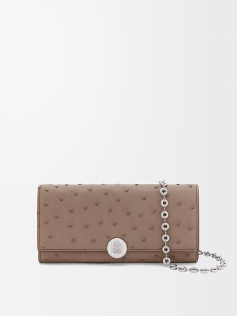 Loewe Pebble wallet on chain in ostrich