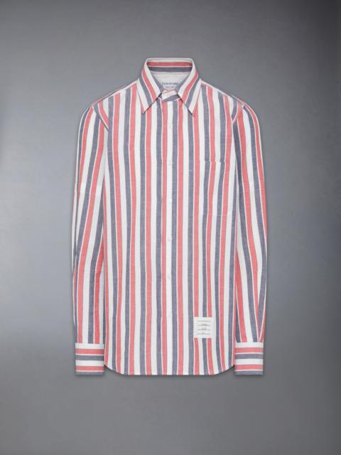 Thom Browne MADRAS COTTON REPP STRIPE ARMBAND SHIRT