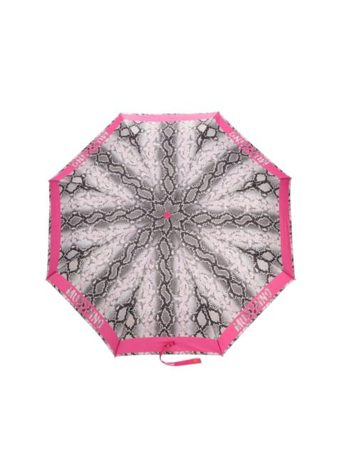 Moschino logo-edge snakeskin-print umbrella