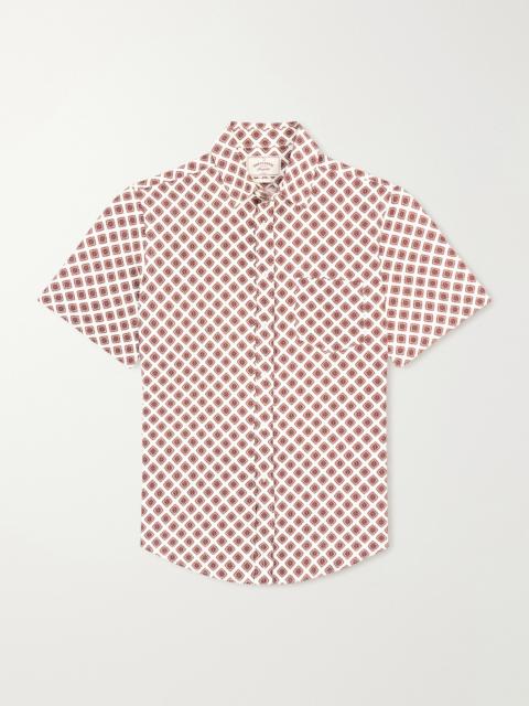 Portuguese Flannel Convertible-Collar Printed Silk and Linen-Blend Shirt