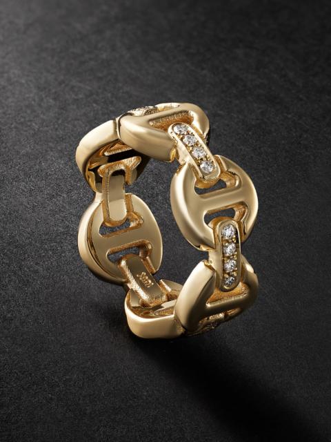 HOORSENBUHS® Dame Tri-Link 18-Karat Gold Diamond Ring