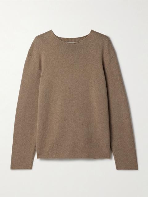 The Row Jhaio cotton and wool-blend sweater Light brown