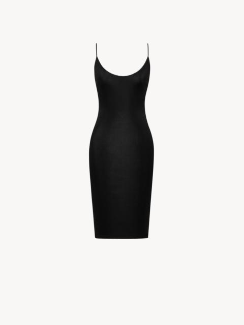 SAINT LAURENT CASSANDRE OPEN-BACK DRESS IN RIBBED KNIT