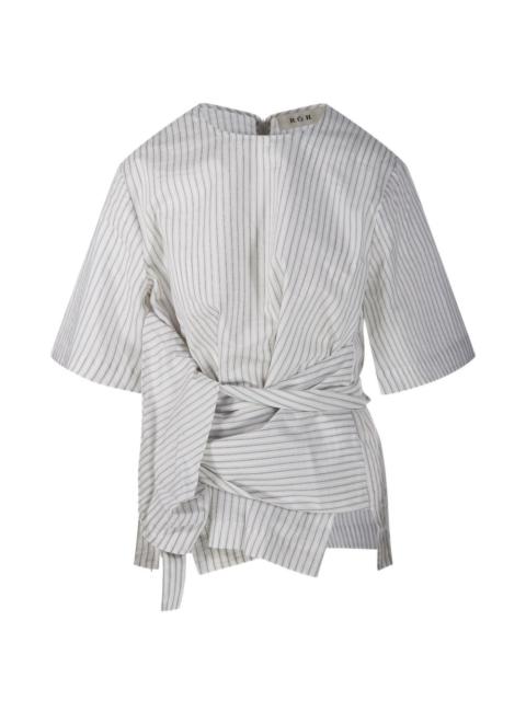 RÓHE striped tie blouse