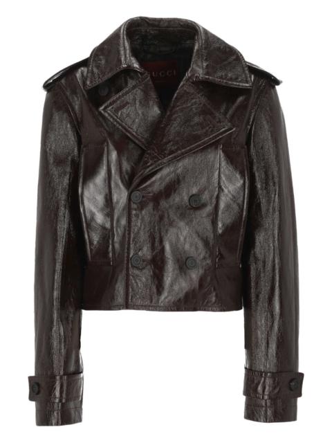 GUCCI double-breasted leather jacket