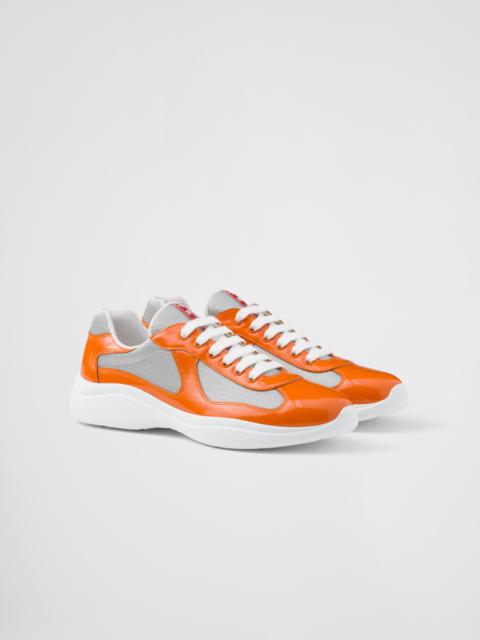 Patent leather and technical fabric Prada America's Cup sneakers