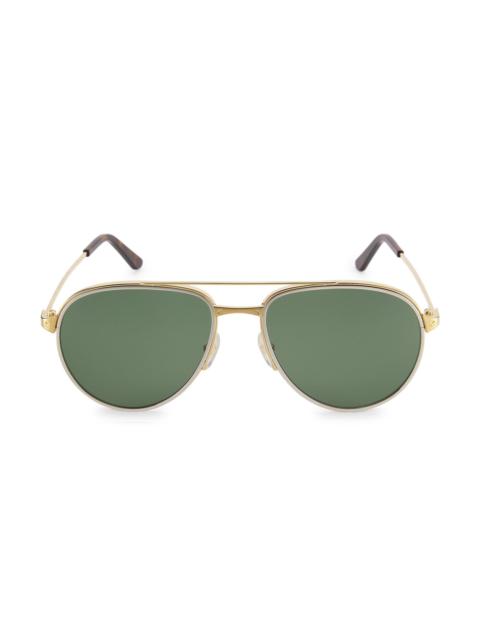 Cartier Men's Santos De 59MM Aviator Sunglasses - Gold