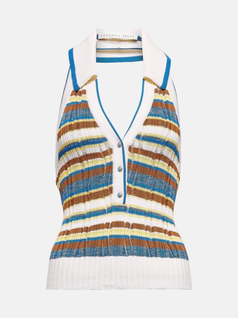 Lirra striped halter-neck top