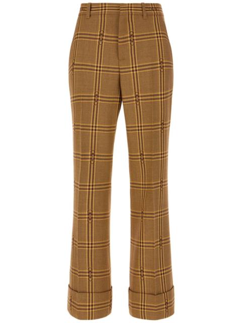 GUCCI Horsebit checked flared trousers