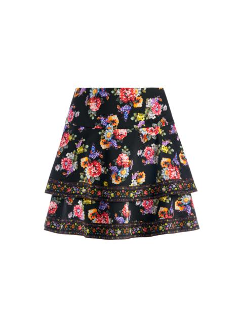 Alice + Olivia MARVIS TIERED RUFFLE MINI SKIRT