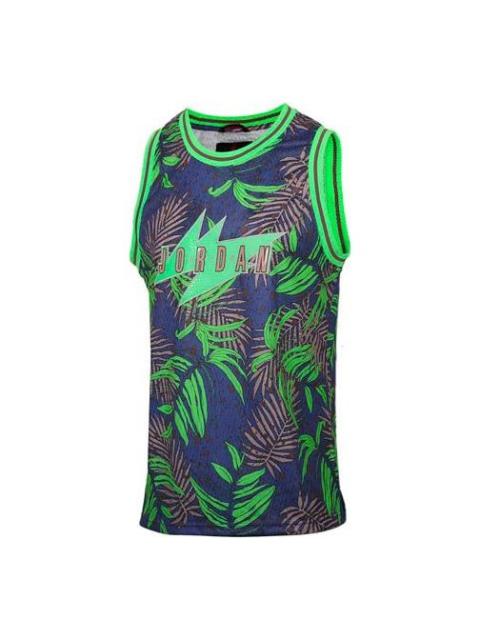 Jordan Air Jordan Wings Brown Printing Basketball Vest Purple CJ4315-554