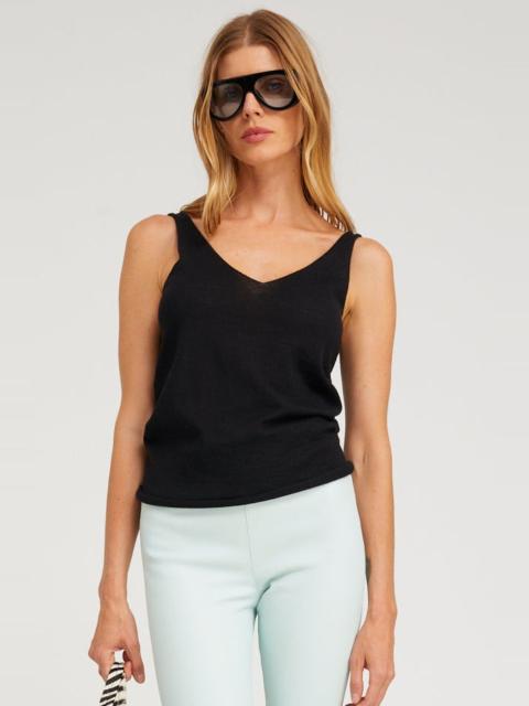 SPRWMN BLACK CASHMERE CAMILLE TANK