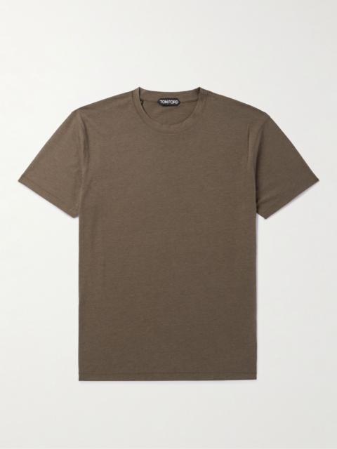 TOM FORD Slim-Fit Lyocell and Cotton-Blend Jersey T-Shirt Brown