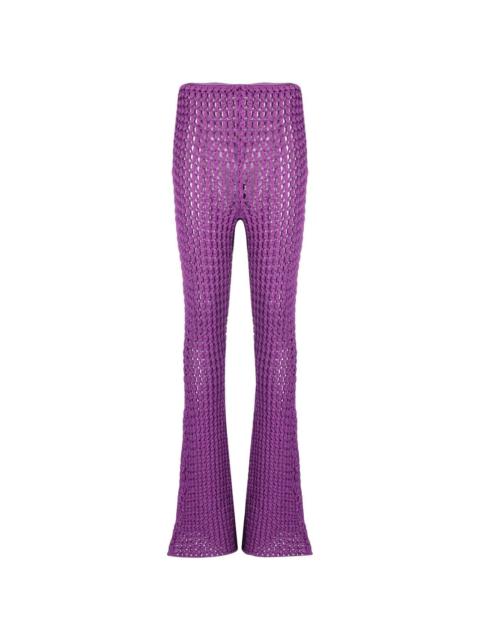 Moschino crochet-knit flared trousers