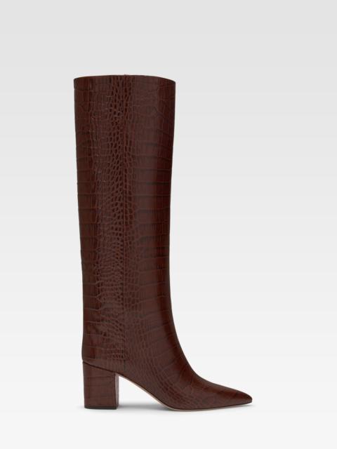PARIS TEXAS Croc-effect leather boot