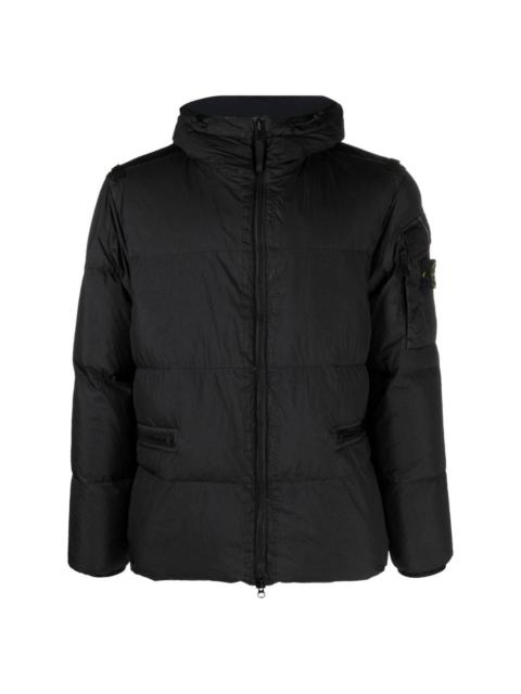 Compass-patch puffer jacket