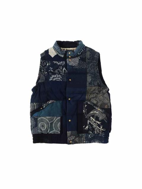 visvim INSULATOR DOWN VEST KOFU INDIGO PATTERN