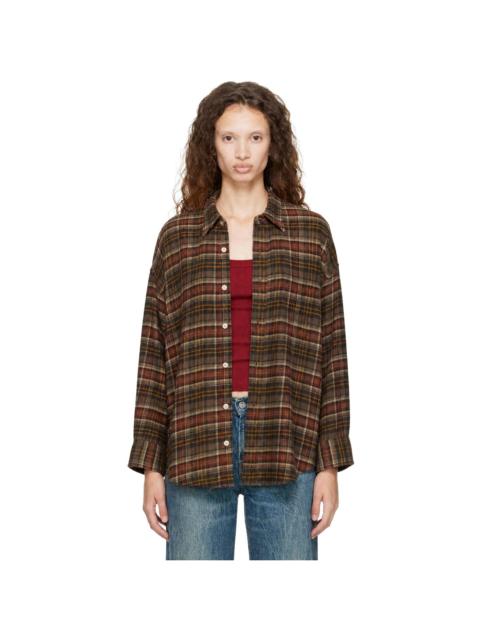 R13 Brown Drop Neck Shirt